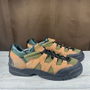 ASOLO Vintage Tan Green Leather Trail Hiking Trekking Shoe Mens 12.5